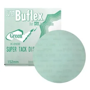 Eagle Abrasives, Inc. Super Buflex 193-1505, 6 in Disc 2000 Grit, Green, Dry, Hook and Loop, No Holes