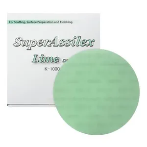 Eagle Abrasives, Inc. (25)Super Assilex 193-1509 Sanding Disc, 6 in Dia, K1000 Grit, Lime, No Holes