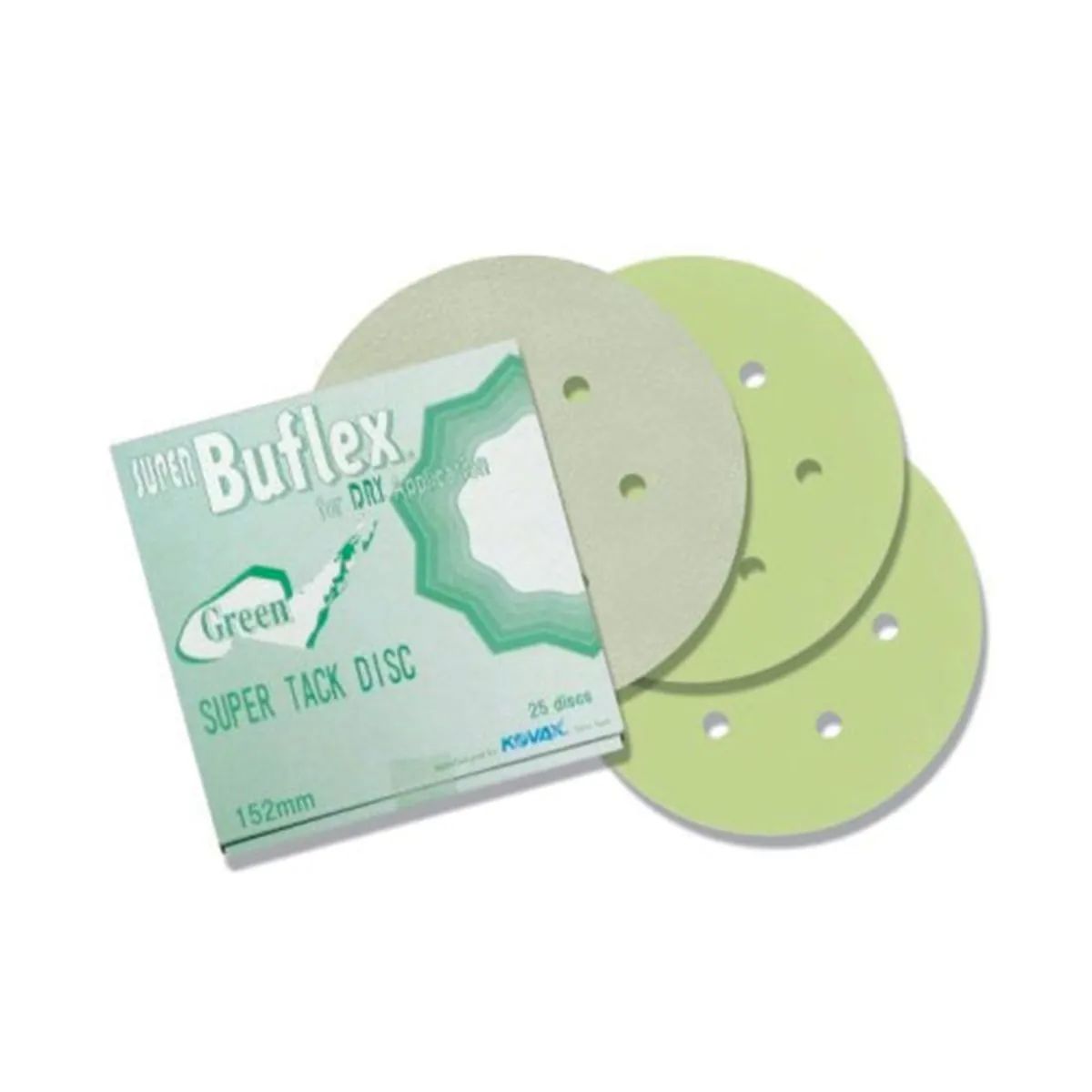 Eagle Abrasives, Inc. KOVAX Super Buflex 193-1535 Sanding Disc, 6 in Dia, 2000 Grit, Green, Dry, Hook and Loop Attachment, 7 Holes