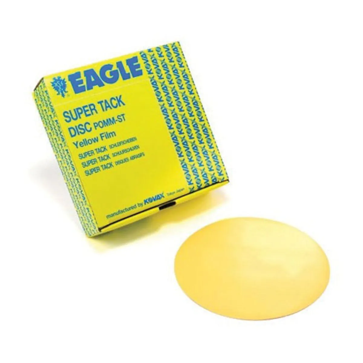 Eagle Abrasives, Inc. KOVAX 778-1500 Sanding Disc, 6 in Dia, 1500 Grit, Aluminum Oxide Abrasive, Yellow, Dry, Super-Tack Attachment