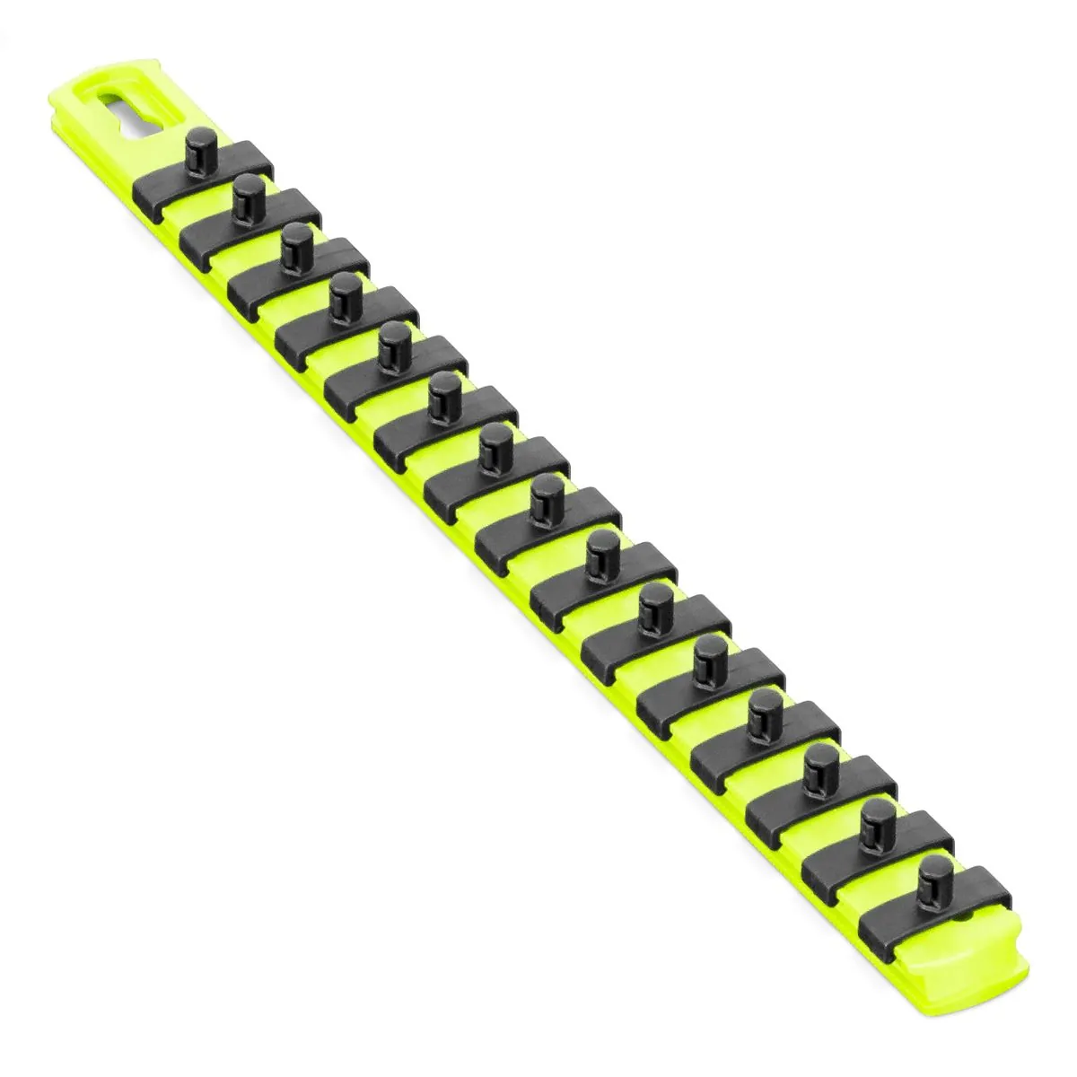 Ernst Mfg. 13” Socket Organizer with 15 Twist Lock Clips - HI-VIZ - 1/4”