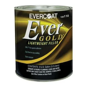 Fibre glass Evercoat EverGold 100110 Lightweight Body Filler, 3 L Can, Yellow, Liquidy Paste