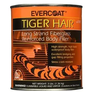 Fibre glass Evercoat TIGER HAIR 101189 Long Strand Fiber Reinforced Filler, 1 qt Can, Paste, Long Strand