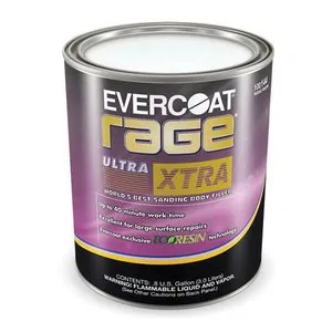 Fibre glass Evercoat Rage Ultra XTRA 100144 Premium Body Filler, 1 gal Can, Yellow, Liquid
