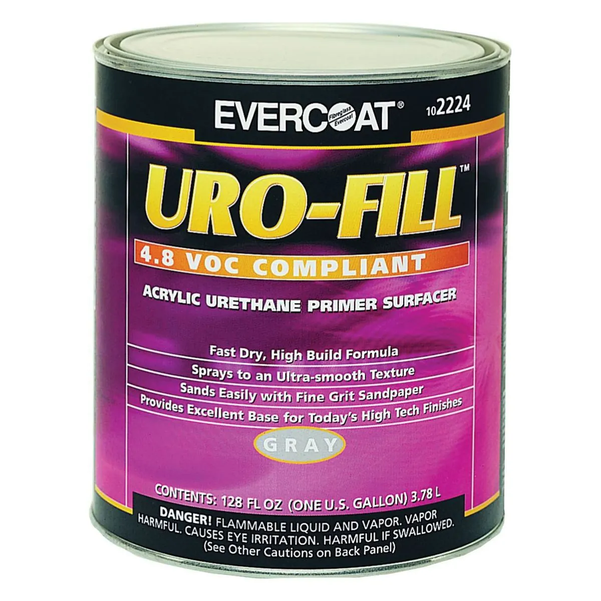 Fibre glass Evercoat URO-FILL 102224 Acrylic Urethane Primer Surfacer, 3.78 L Can, Gray, 4:1 Mixing