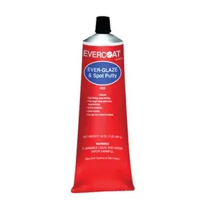Fibre glass Evercoat Ever-Glaze and Red Lacquer Spot Putty Paste - 1 Pound Tube