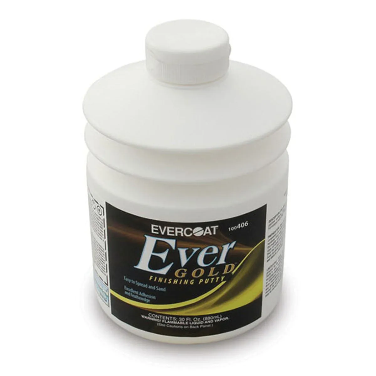 Fibre glass Evercoat EverGold 100406 Finishing Putty, 880 mL Pump, White, Liquidy Paste