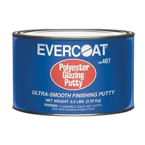 Fibre glass Evercoat 100407 Polyester Glazing Putty, 5.5 lb Can, White, Paste