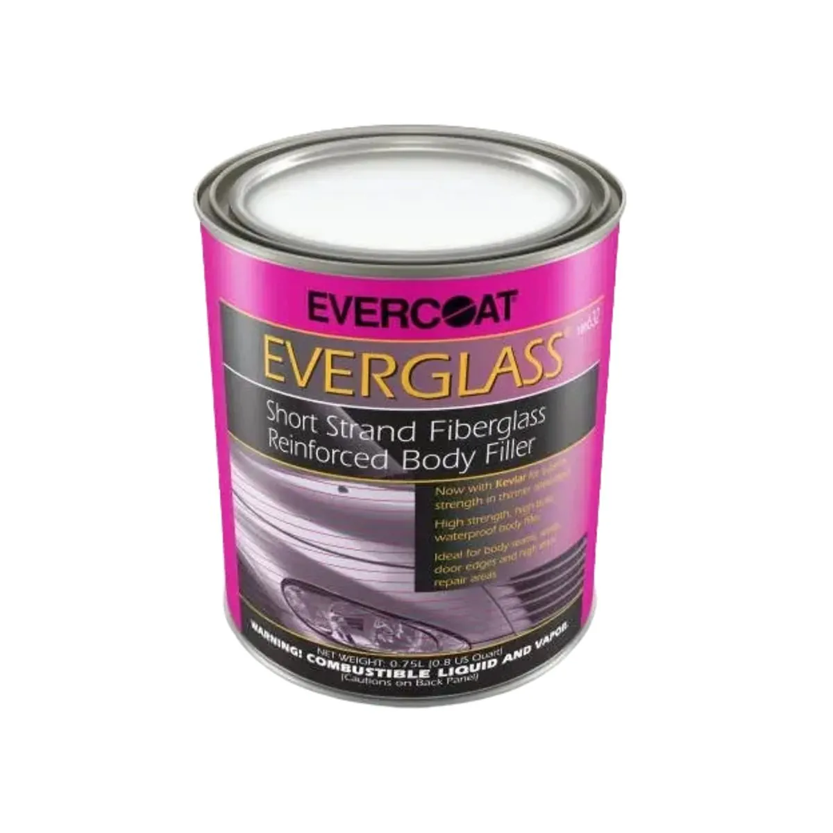 Fibre glass Evercoat EVERGLASS 100632 Short Strand Fiberglass Reinforced Body Filler, 1 qt Can, Blue/Green, Paste