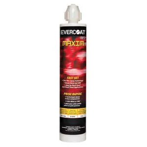 Fibre glass Evercoat MAXIM 100812 Fast Set Bonding Adhesive, 250 mL Cartridge, Black, Paste, 1:1 Mixing, 4 hr Curing