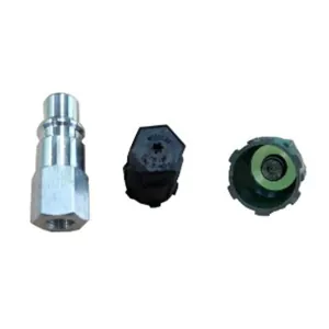 FJC R-1234yf Aluminum straight adapter with JRA Valve core 1/4 SAE F M10 x 1.25
