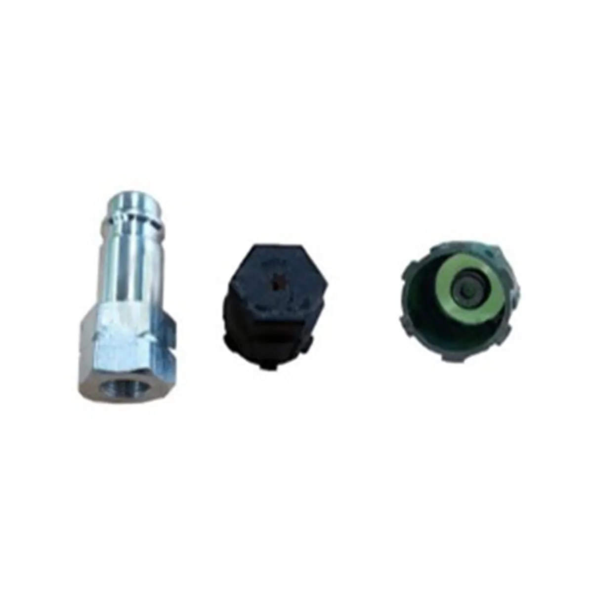 FJC R-1234yf Aluminum straight adapter with JRA Valve core 1/4 SAE F M9 x 1
