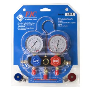 FJC R134a Aluminum Block Manifold Gague Set