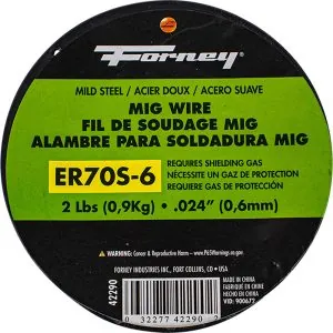 ER70S-6, MIG Wire, Mild Steel, .024 in Dia x 2#