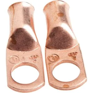 Lug for Number 4 Cable, 3/8 in Stud,Prem Copper