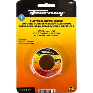 Solder,ElectricalRepair,Rosin Core, 1/16in, 4oz
