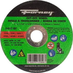 Cut-Off Wheel, Metal, Type 1, 4"x 1/16" x 5/8"
