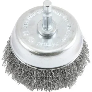 Cup Brush, Crimped, 3" x .008" x 1/4"Hex Shank
