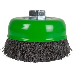 Cup Brush, Crimped, 5" x .014" x 5/8 in-11 Arbor