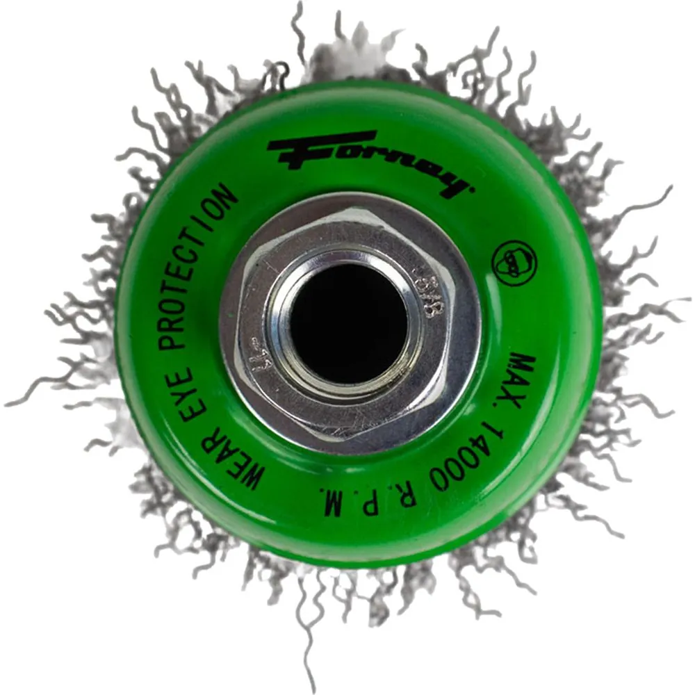 Cup Brush,Crimped,2-3/4" x .014" x 5/8"-11 Arbor