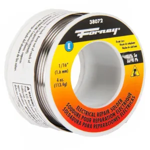 Forney Industries Solder, Electrical Repair, Rosin Core, 1/16 in, 4 Ounce