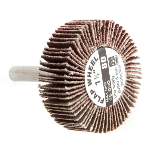 Forney Industries Forney 60188 Flap Wheel, Shank Mounted, 1-1/2 in x 1/2 in, Grit: 80