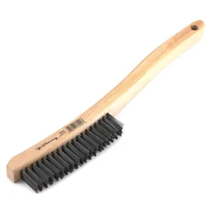 Forney Industries Scratch Brush with Long Handle, Carbon, 3 x 19 Rows
