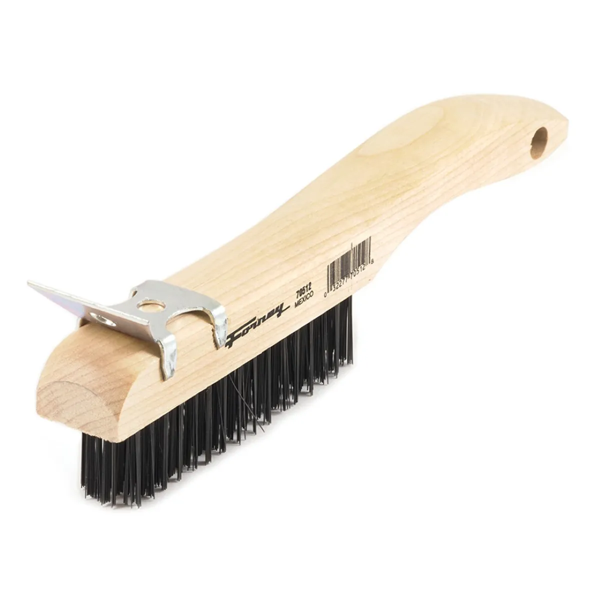 Forney Industries Scratch Brush with Scraper, Carbon, 4 x 16 Rows