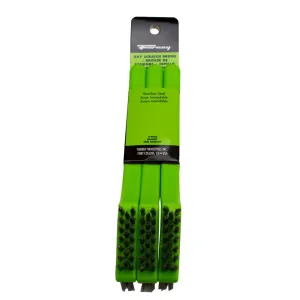 Forney Industries Scratch Brush with Plastic Handle, Stainless 3 x 7 Rows 3-Pack