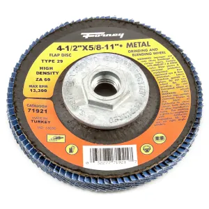 Forney Industries Flap Disc, High Density, Type 29, 4-1/2 in x 5/8 in-11, ZA60