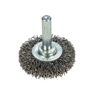 Forney Industries Command PRO Wire Wheel, Crimped, 1-1/2 in x .014 in x 1/4 in Shank, Bulk