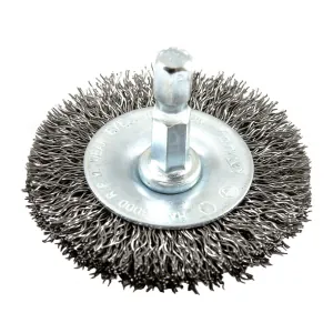 Forney Industries Wire Wheel, Crimped, 2 in x .012 in x 1/4 in Hex Shank