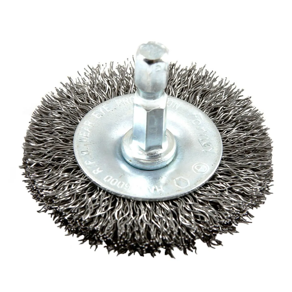 Forney Industries Wire Wheel, Crimped, 2 in x .012 in x 1/4 in Hex Shank