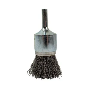 Forney Industries End Brush, Coarse Crimped Wire, 1" x .012" x 1/4" Rounded Shank