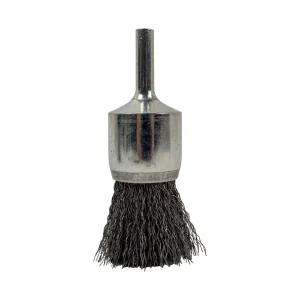 Forney Industries End Brush, Fine Crimped Wire, 1" x .008" x 1/4" Rounded Shank