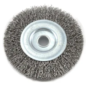Forney Industries Wire Wheel Crimped, 4 in x .012 in x 1/2 in Arbor