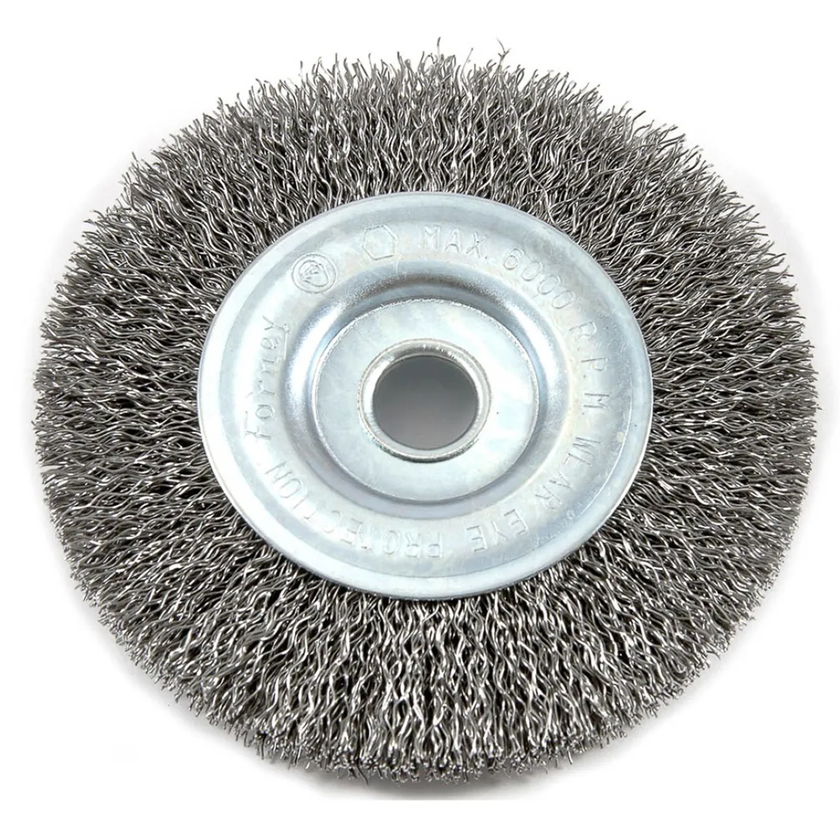 Forney Industries Wire Wheel Crimped, 4 in x .012 in x 1/2 in Arbor