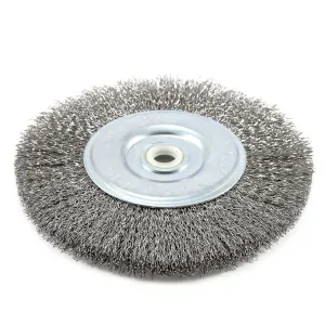 Forney Industries Wire Wheel, Crimped, 6 in x .012 in x 1/2 in - 5/8 in Arbor