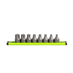 GripEdge Tools GripEdge 8-PC RPT 3/8'' Drive Low Profile Star Dual Action Driver Bit Set