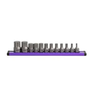 Grip Edge Tools 12-PC RPT 1/4 & 3/8 Drive Low Profile Triple Square Dual Action Driver Bit Set