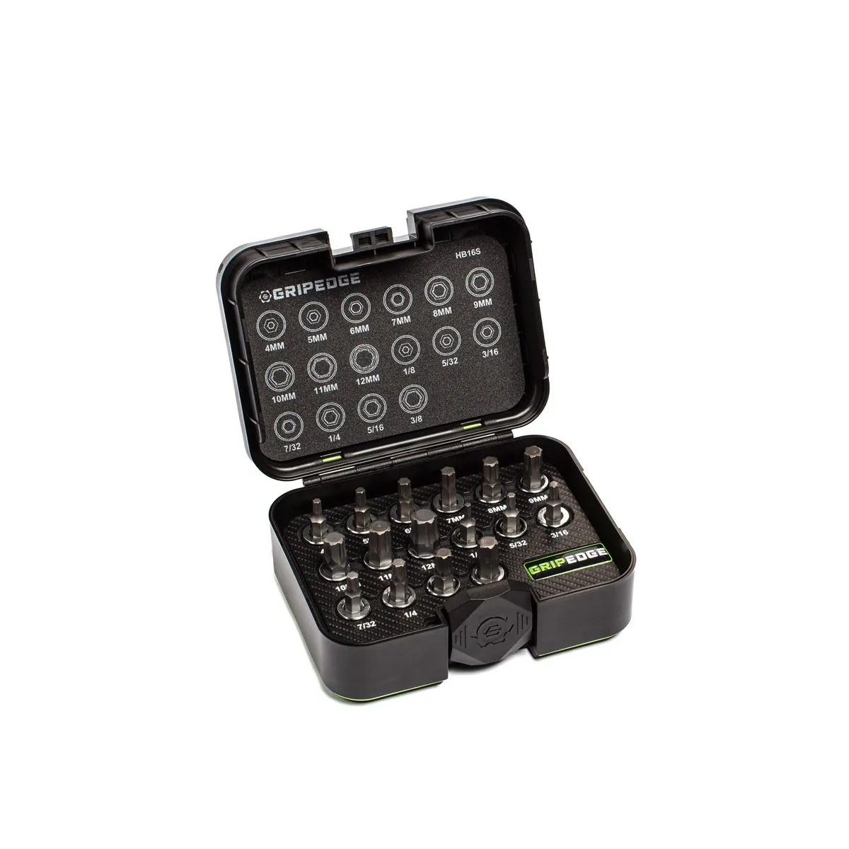 Grip Edge Tools 16 Piece 3/8 Inch Drive Short Metric & SAE RPT Hex Driver Set