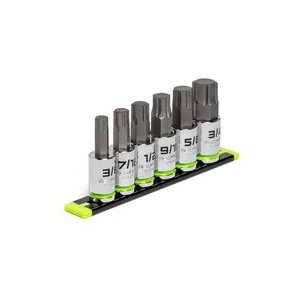 Grip Edge Tools 6-PC 1/2" Drive SAE RPT Hex bit socket set