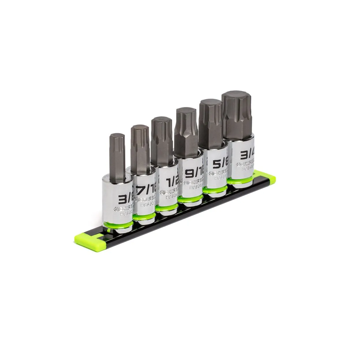 Grip Edge Tools 6-PC 1/2" Drive SAE RPT Hex bit socket set