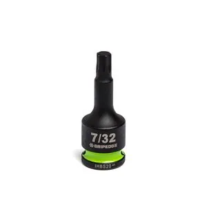 Grip Edge Tools 7/32" 3/8" Dr short Impact RPT Hex bit socket