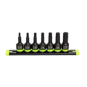 Grip Edge Tools 7-PC 3/8'' Dr Short SAE Impact RPT Hex Driver Set