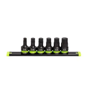 Grip Edge Tools 6-PC 1/2" Dr Short SAE Impact RPT Hex Driver Set
