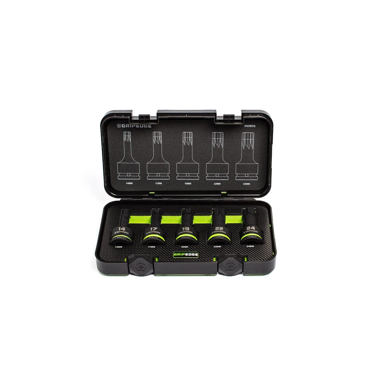 Grip Edge Tools 5-PC 3/4" Dr Metric Impact RPT Hex Driver Set