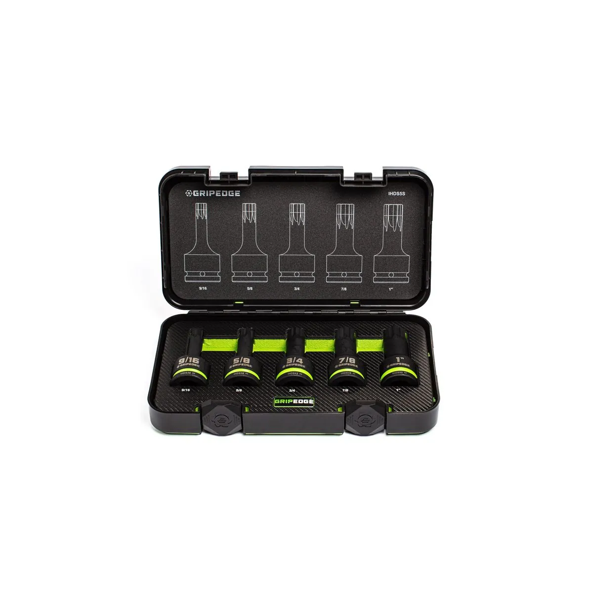 Grip Edge Tools 5-PC 3/4" Dr SAE Impact RPT Hex Driver Set