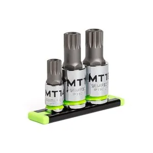 Grip Edge Tools 3-PC RPT 3/8 & 1/2" Drive Standard Security Triple Square Bit Socket Set