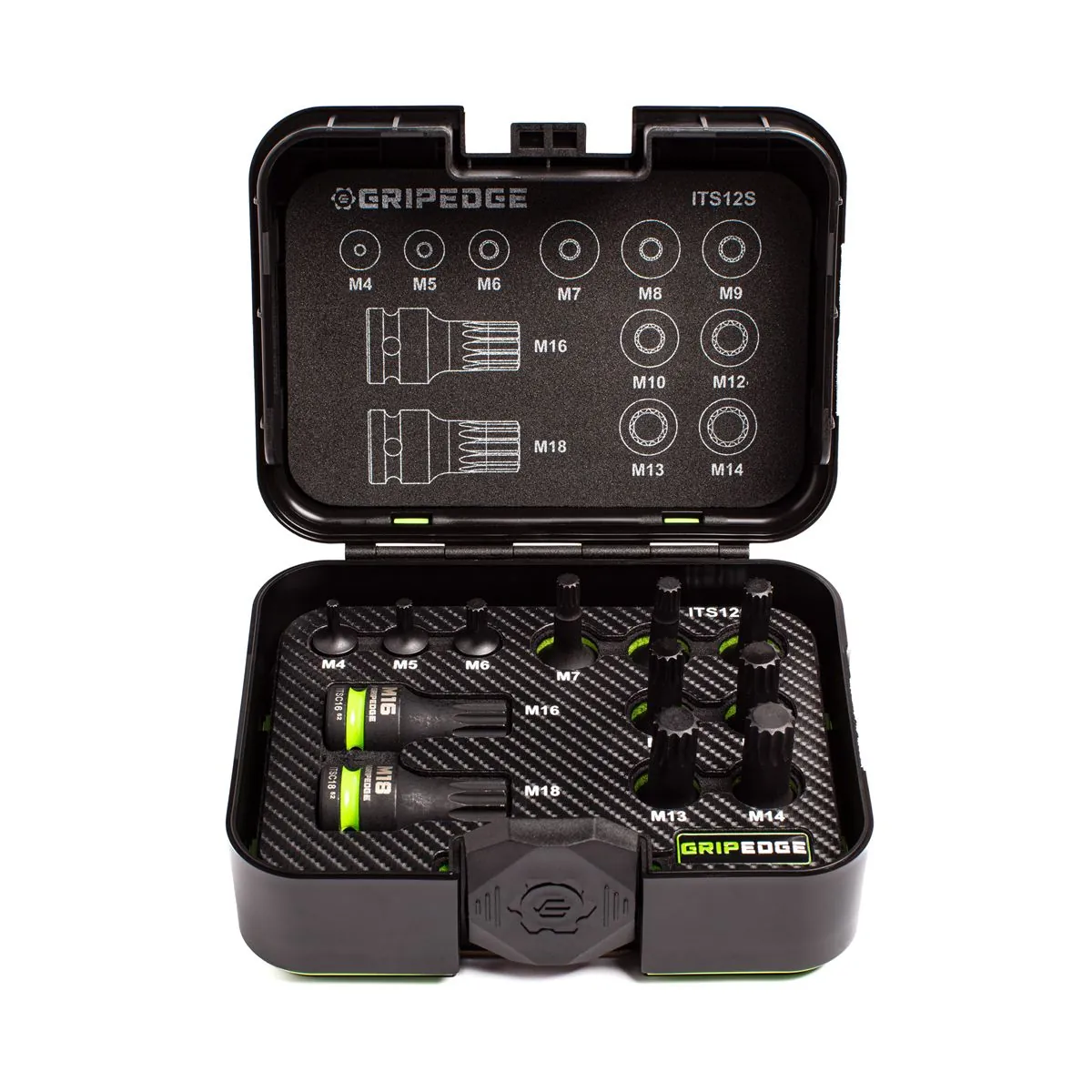 Grip Edge Tools 12-PC RPT 1/4, 3/8 & 1/2" Drive Standard Impact Triple Square Driver Set
